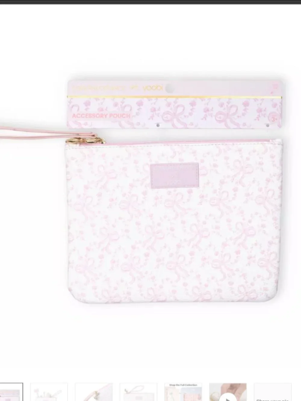 LoveShackFancy x Target - Yoobi Coquette Bow Flat Zip Pencil Case with Strap